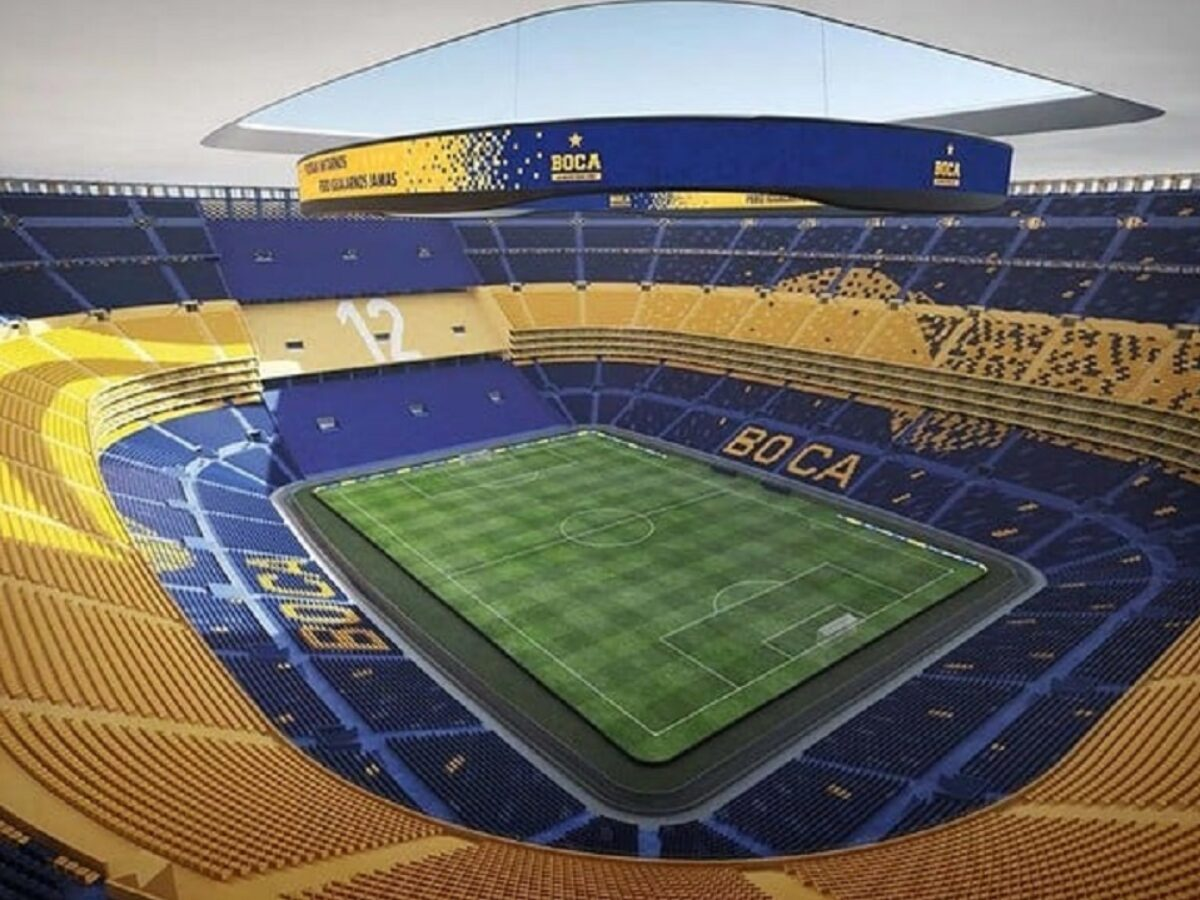 La Nueva Bombonera quedaría situada sobre una plataforma de agua y tendría una capacidad para 112.000 espectadores.