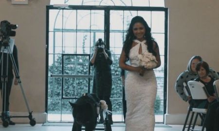 Esta novia quiso que su perro discapacitado la entregara al altar