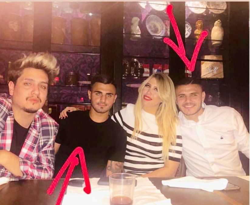 Wanda Nara junto a Mauro Icardi y su doble.