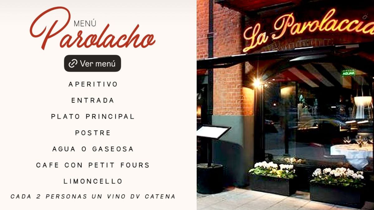 El menú de La Parolaccia.