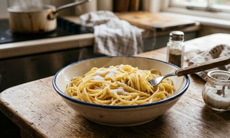 Fideos con manteca y azúcar. Fideos con manteca y azúcar.