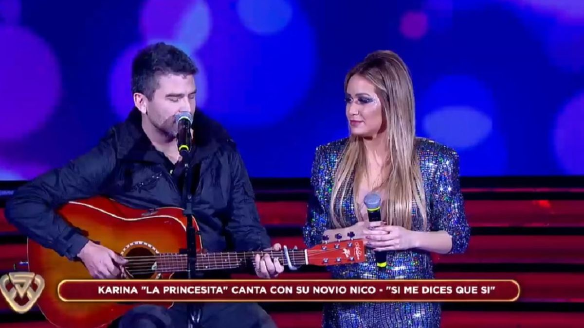 Karina La Princesita cantó con su hija y su pareja, en ShowMatch.