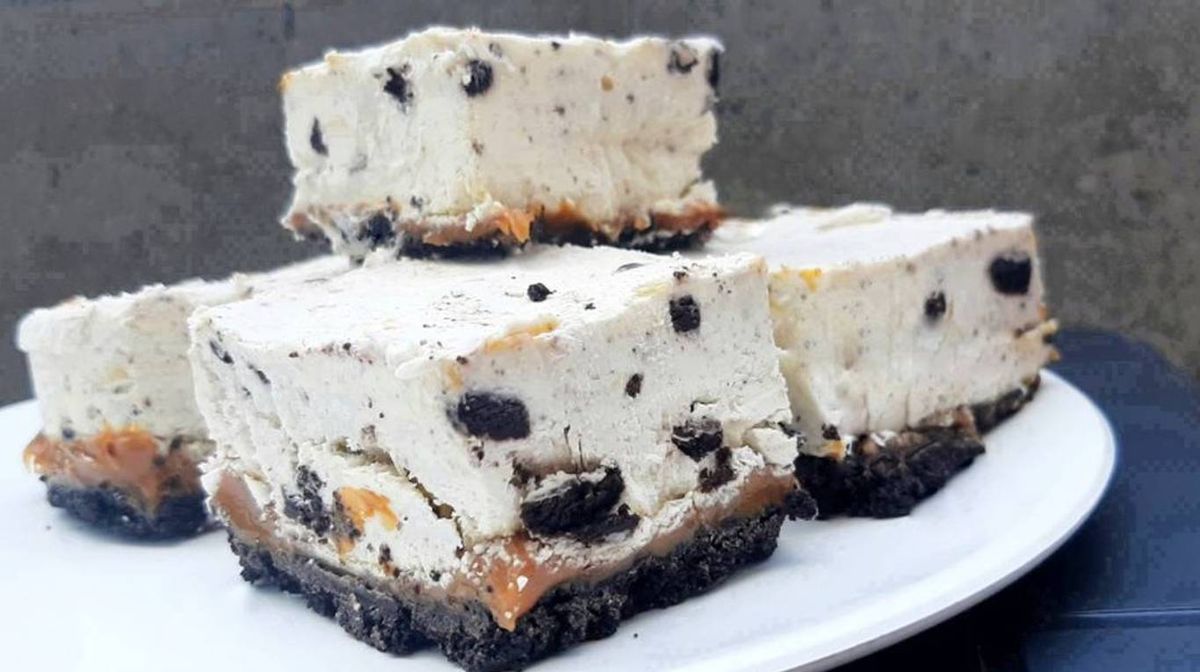 Cheesecake de oreo y dulce de leche