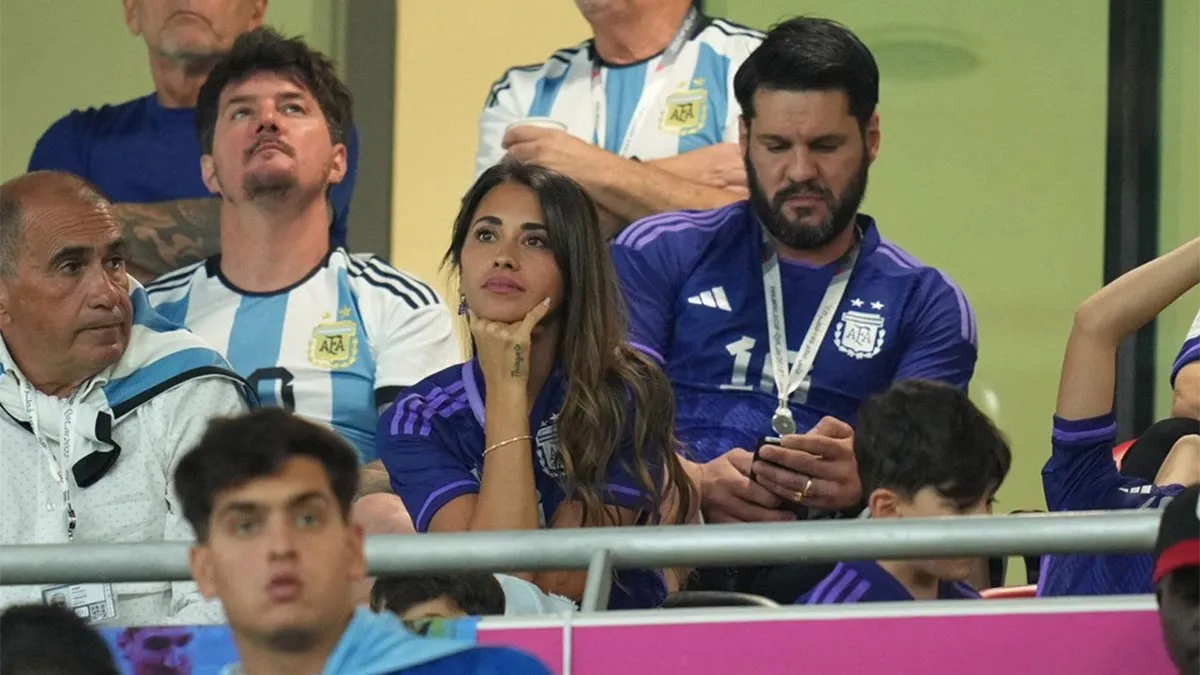 Antonela Roccuzzo no pudo ocultar los nervios en el partido de Argentina frente a Países Bajos