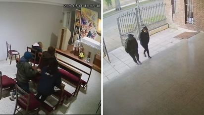 Video: estaba arrodillada en adoración al Santísimo en una capilla de Santa Fe y fue víctima de robo
