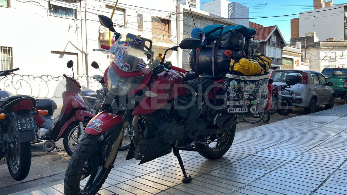 La moto con la que Daniela Quinteros recorrió gran parte de Sudamérica. La moto con la que Daniela Quinteros recorrió gran parte de Sudamérica.