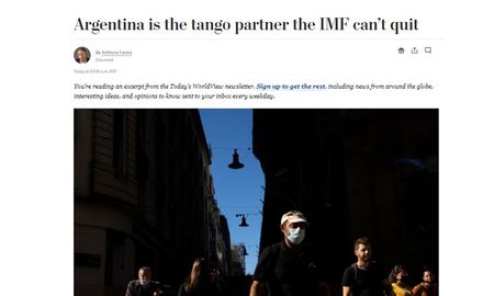 El diario The Washington Post criticó el acuerdo de Argentina con el FMI. El diario The Washington Post criticó el acuerdo de Argentina con el FMI.