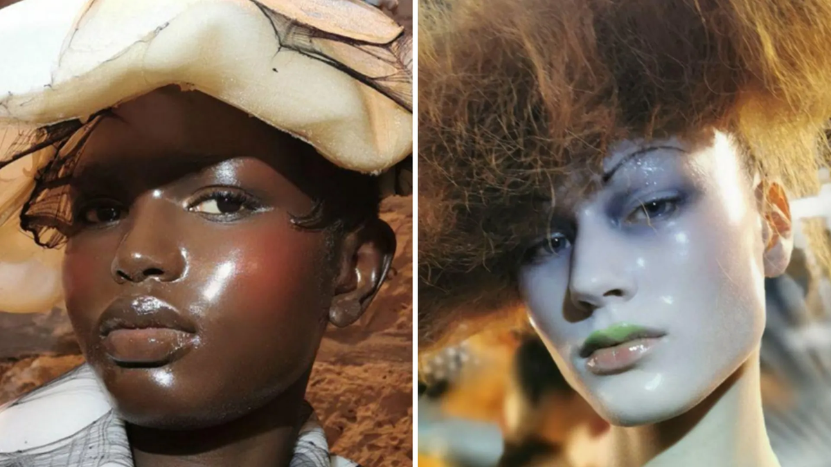 El maquillaje creado por Pat McGrath para el desfile de Maison Margiela fue viral por su acabado único similar a la porcelana. El maquillaje creado por Pat McGrath para el desfile de Maison Margiela fue viral por su acabado único similar a la porcelana.