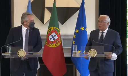 Alberto Fernández este lunes con el primer ministro de la República Portuguesa, António Costa. Alberto Fernández este lunes con el primer ministro de la República Portuguesa, António Costa.