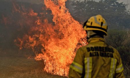 Bomberos combaten el fuego que ya afectó el doble de hectáreas que en 2013, año que se mantenía como el de mayor cifra de las últimas dos décadas. Bomberos combaten el fuego que ya afectó el doble de hectáreas que en 2013, año que se mantenía como el de mayor cifra de las últimas dos décadas.