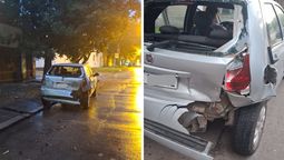 altText(Choque y fuga en barrio Escalante: una camioneta huyó tras destruir un auto)}