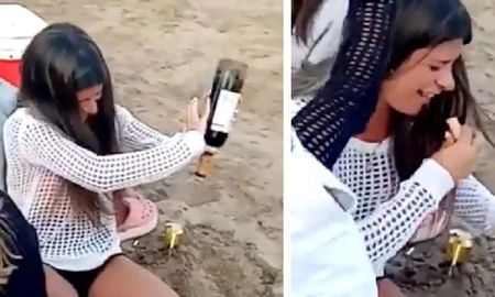 video: furor por el metodo playero de una joven para abrir un vino video: furor por el metodo playero de una joven para abrir un vino