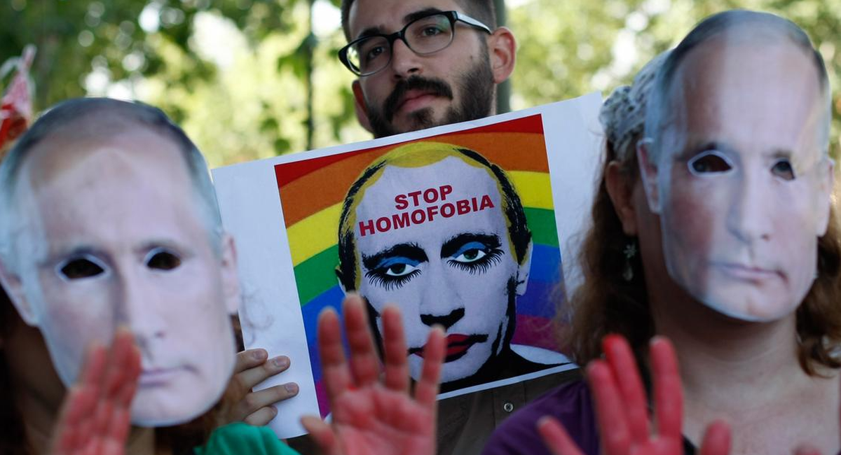 Hubo protestas en todo el mundo contra la ley sobre “propaganda gay” firmada por Vladimir Putin. Aquí, una manifestación en Madrid, en 2013. Hubo protestas en todo el mundo contra la ley sobre “propaganda gay” firmada por Vladimir Putin. Aquí, una manifestación en Madrid, en 2013.
