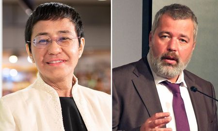 Este viernes, los periodistas Maria Ressa, de Filipinas, y Dimitri Muratov, de Rusia, obtuvieron este viernes el Premio Nobel de la Paz por su lucha por la libertad de expresión. Este viernes, los periodistas Maria Ressa, de Filipinas, y Dimitri Muratov, de Rusia, obtuvieron este viernes el Premio Nobel de la Paz por su lucha por la libertad de expresión.