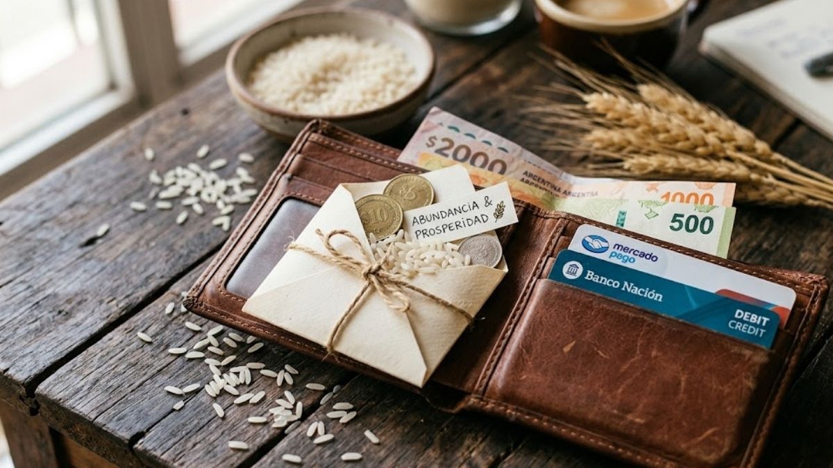 Guardar arroz en la billetera.