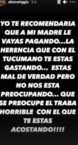 Alex Caniggia defenestró a Claudio Paul y Sofía Bonelli.