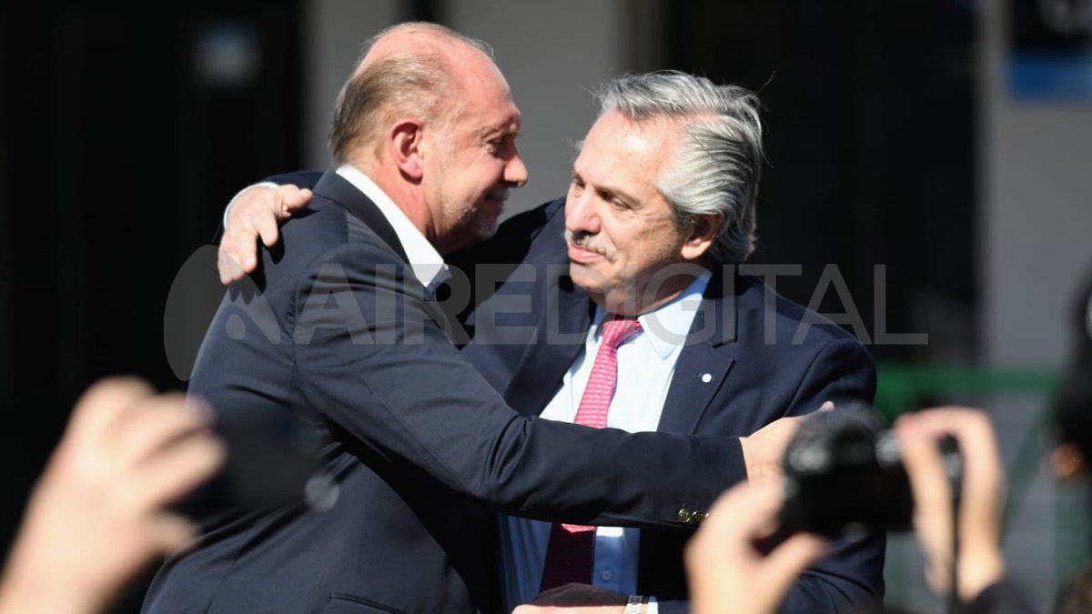 Omar Perotti recibió al presidente junto al secretario de Transporte de la Nación