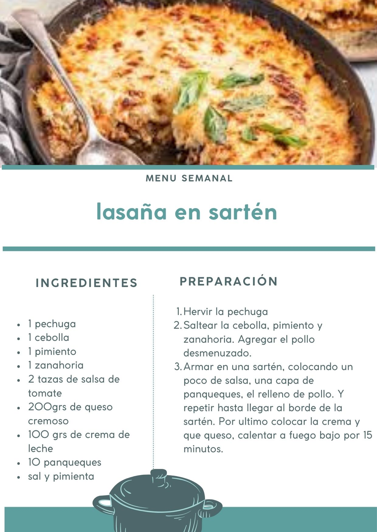 La lasaña de pollo en sartén es una receta fácil de hacer en casa. La lasaña de pollo en sartén es una receta fácil de hacer en casa.