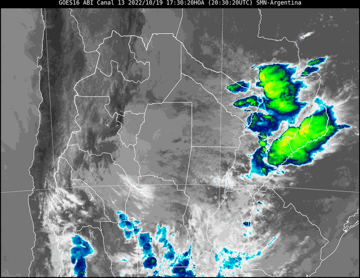 En la imagen satelital se observa abundante nubosidad cubriendo nuestra provincia.