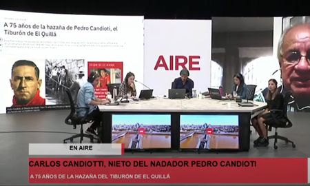 Carlos Candioti, nieto de Pedro -el Tiburón de El Quillá-, habló en AIRE para recordar la proeza que su abuelo realizó hace 75 años. Carlos Candioti, nieto de Pedro -el Tiburón de El Quillá-, habló en AIRE para recordar la proeza que su abuelo realizó hace 75 años.