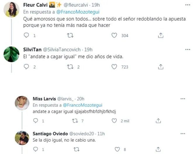 Las respuesta de otros usuarios no se hizo esperar ( Twitter).