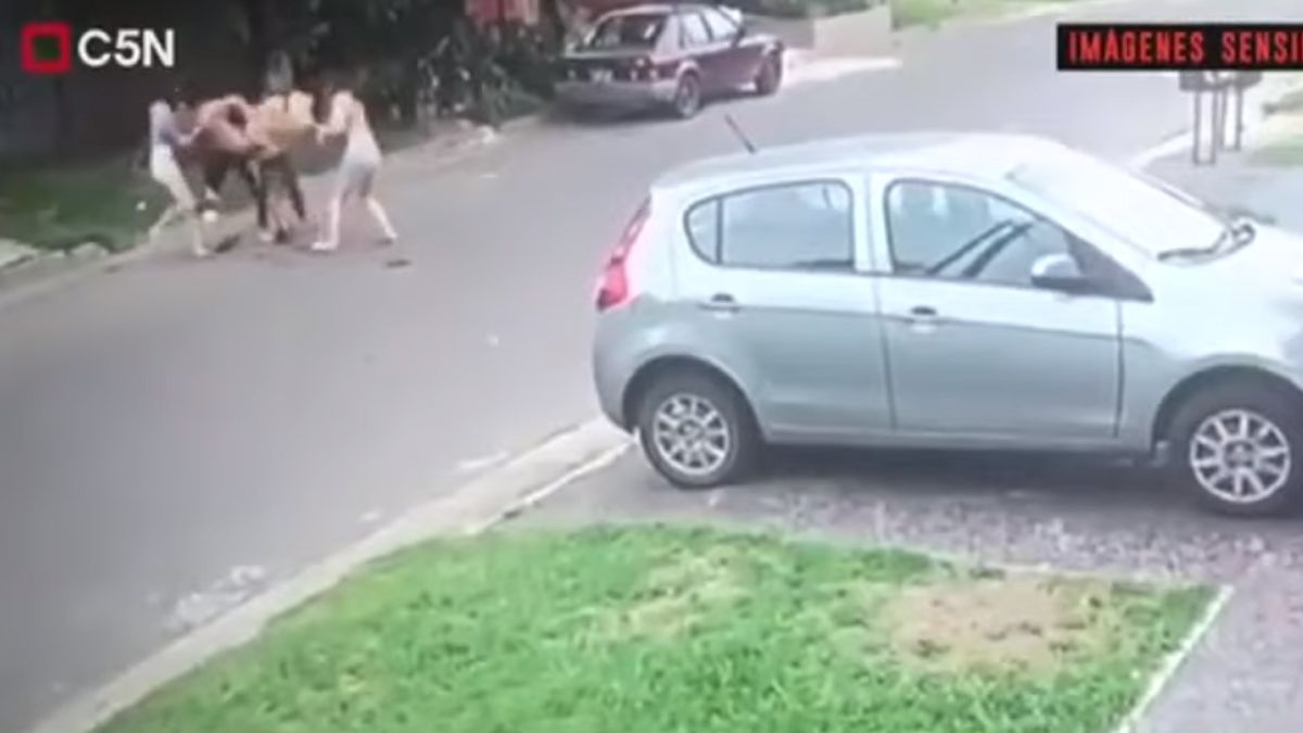 VIDEO: un ladrón intentó robarle a una familia y recibió una paliza