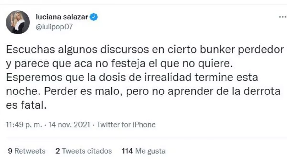 Luciana Salazar habl&oacute; de los resultados de las elecciones 2021.