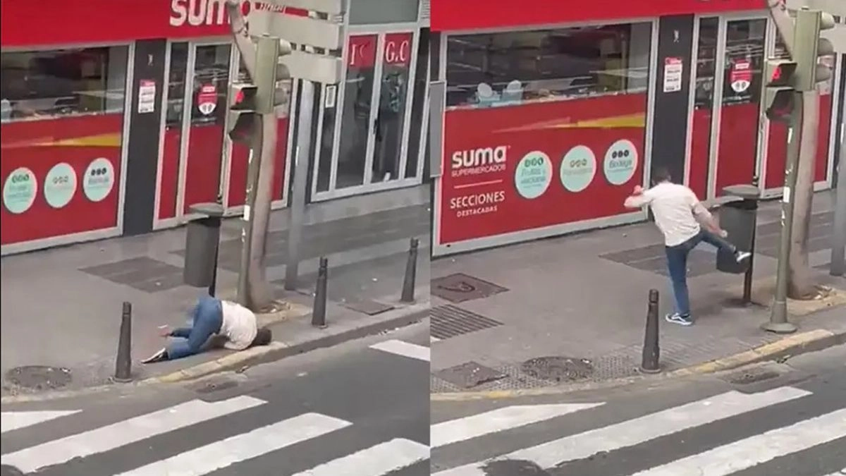 Se peleó con el tacho de basura, no pudo ganar y el video se hizo viral.