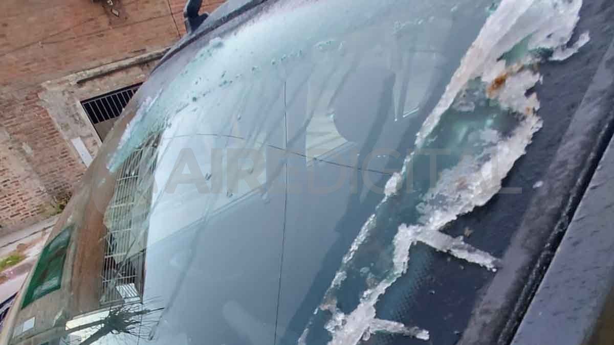 La helada de este martes en calle Jujuy al 3300.