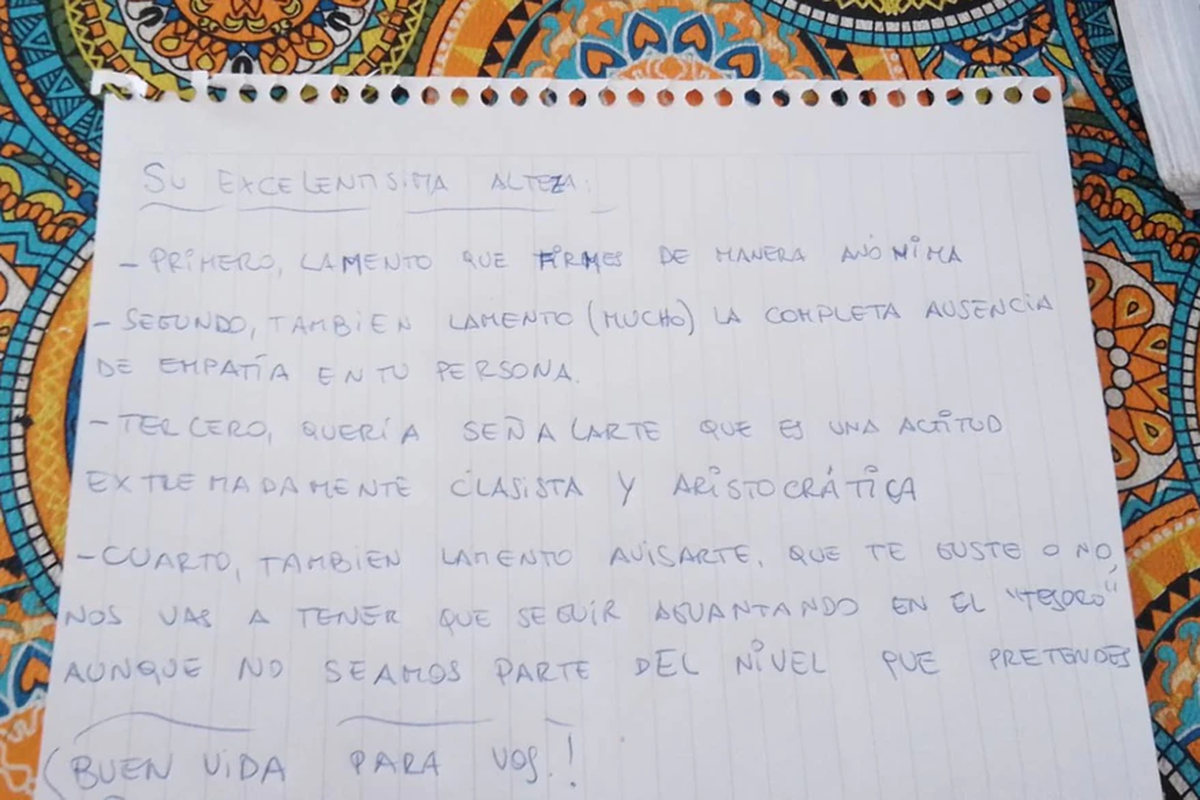 La respuesta de Antonella ante el mensaje de su vecinoTwitter: @elnuevomariscal