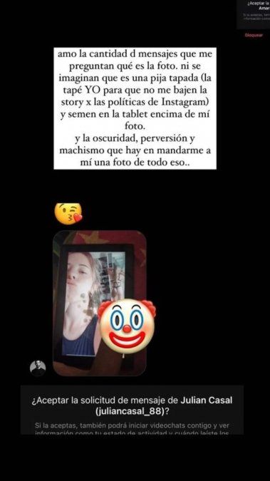 El desagradable mensaje que le mandaron a Nati Jota en Instagram.