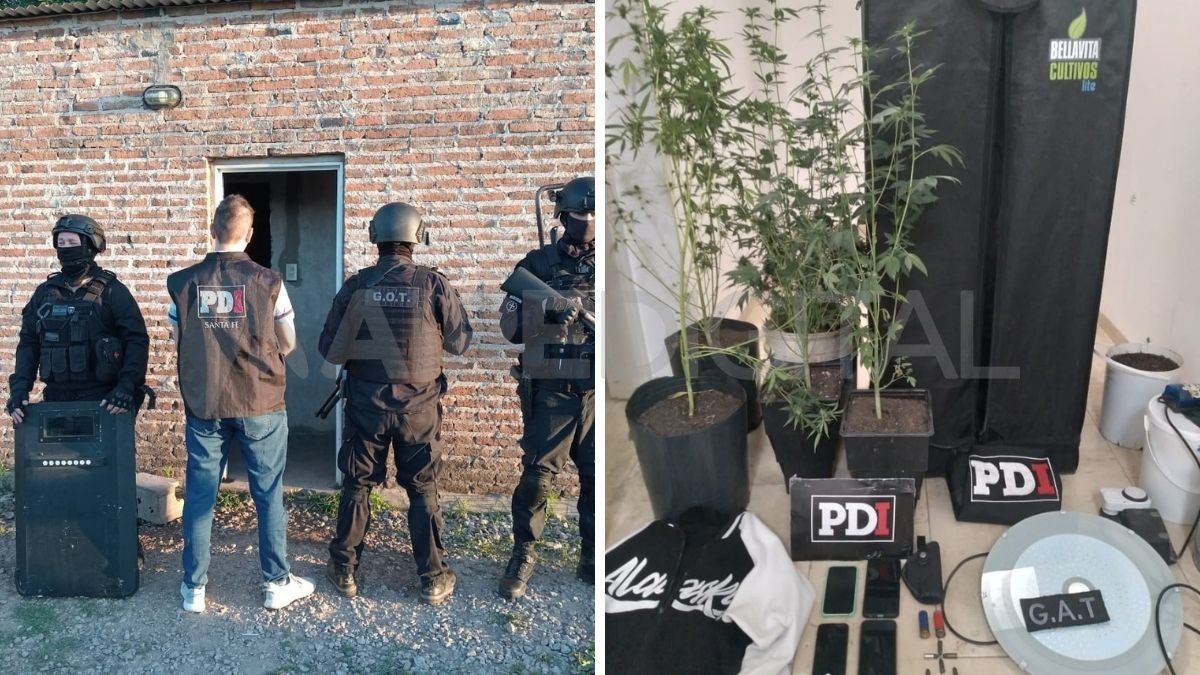 San Justo: la policía trasladó a los hermanos Pacheco e incautó plantas de marihuana