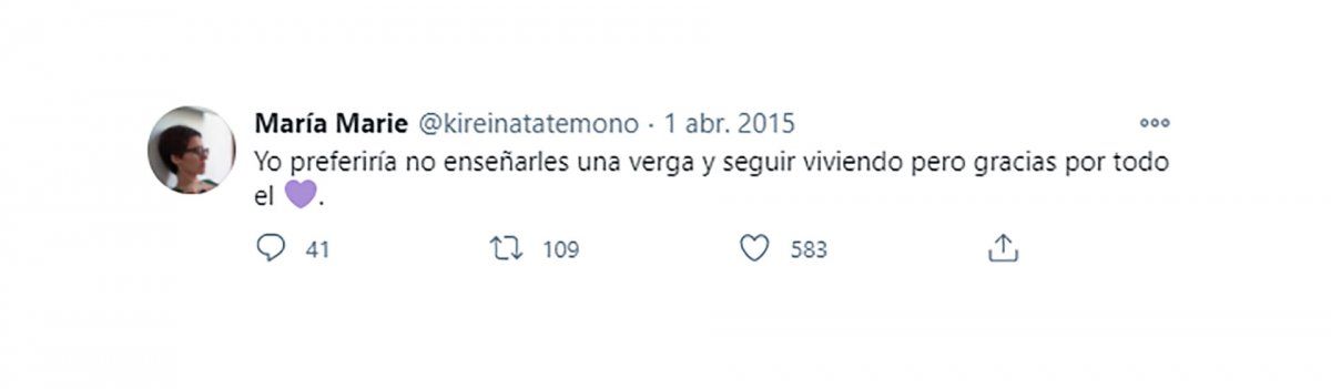 Tweet de Maríe Vázquez.
