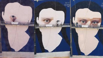 La historia detrás del mural de Greta Thunberg, que pintó el santafesino Niño de Cobre