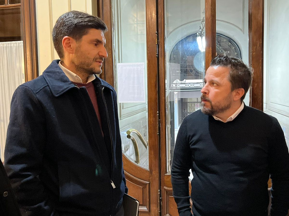 El diputado provincial Maximiliano Pullaro y su par nacional Martín Tetaz mantuvieron una reunión con integrantes de la Federación Gremial del Comercio e Industria de Rosario.
