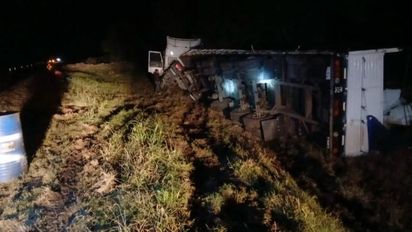 Ruta Nacional 34: volcó un camión en jurisdicción de Lehmann