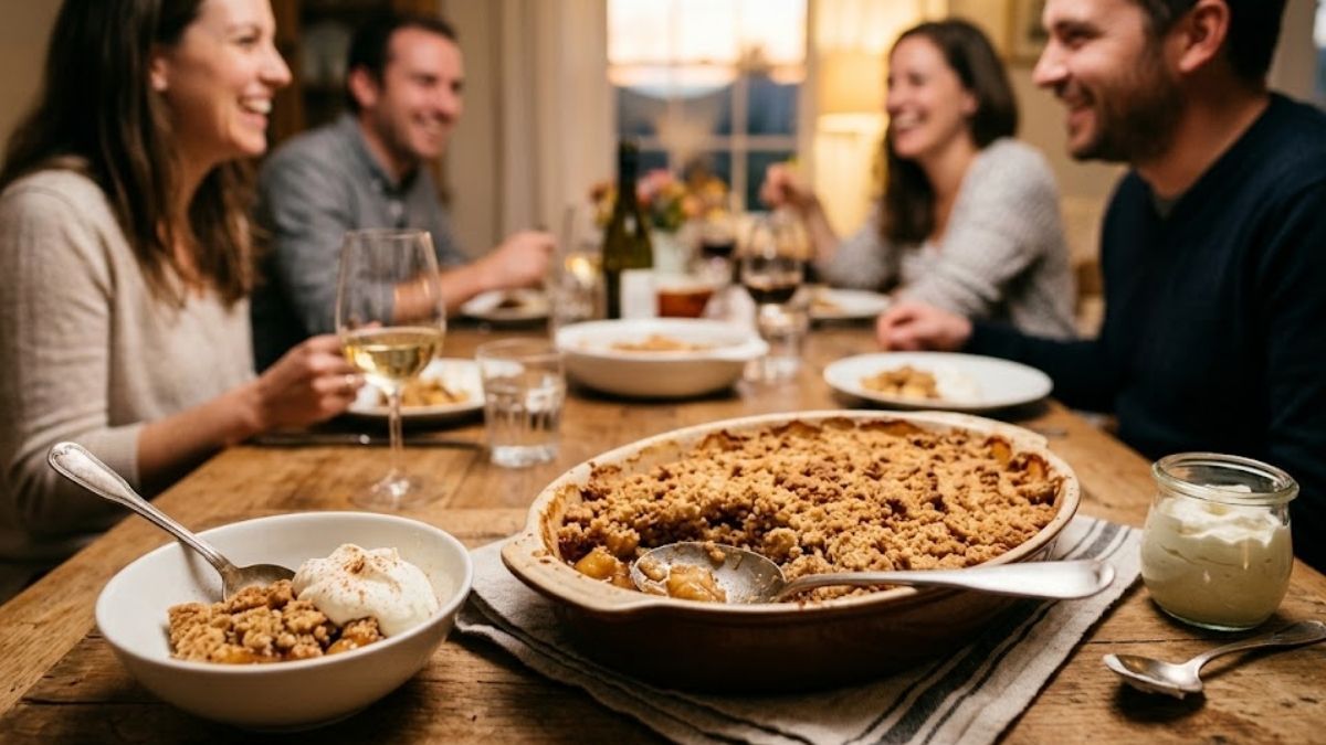 Los ingredientes para un crumble de manzana clásico