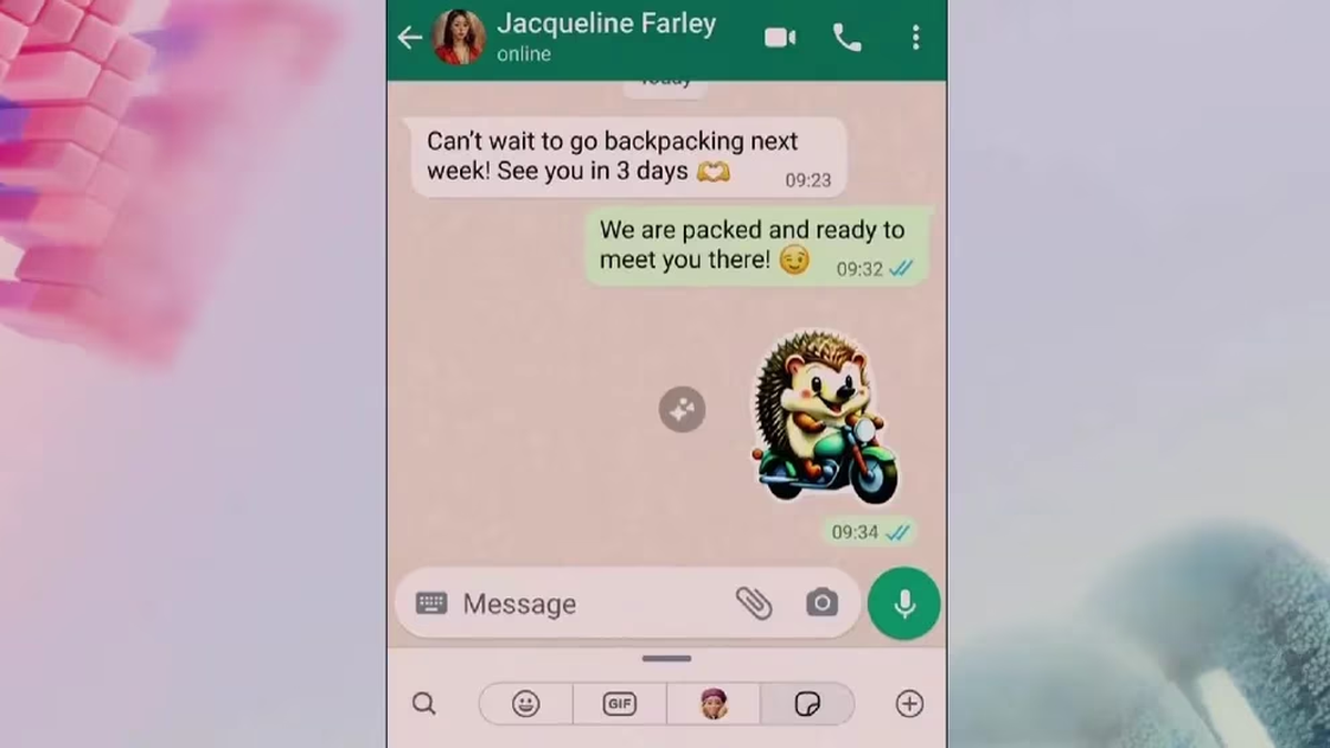 Los stickers creados a través de Inteligencia Artificial podrán usarse en chats como cualquier otro. Los stickers creados a través de Inteligencia Artificial podrán usarse en chats como cualquier otro.