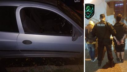 Rompieron la ventanilla de un auto en Guadalupe Oeste, cometieron un robo y se fueron caminando