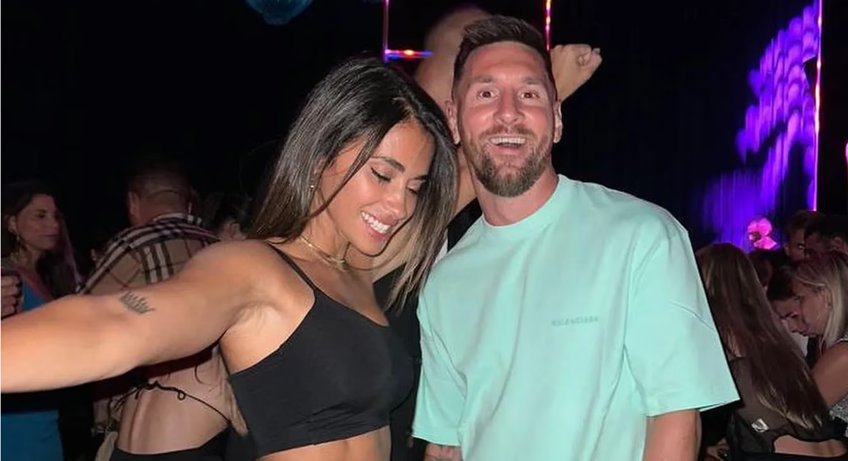 Lionel Messi y Antonella Roccuzzo de fiesta en Miami.