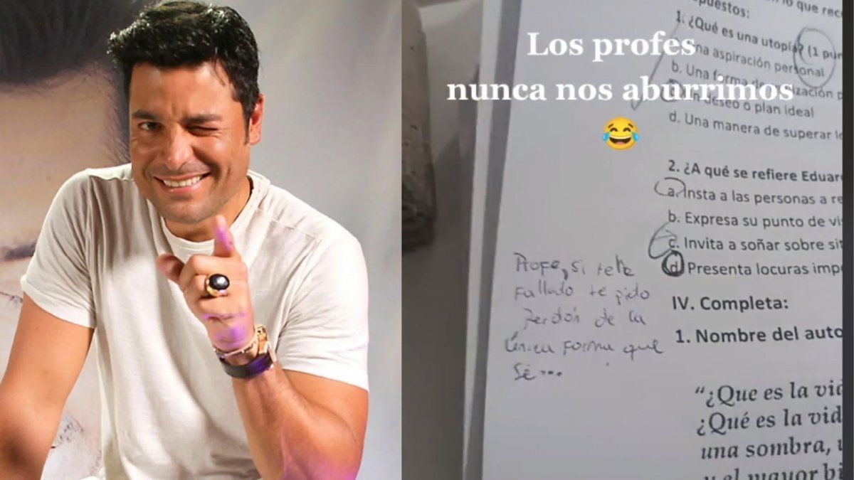 Alumno pide perdón a su profesora escribiendo una canción de Chayanne en su examen