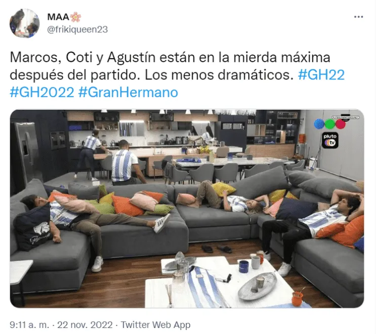 Los participantes de Gran Hermano pudieron ver el debut de la Selección en el Mundial de Qatar 2022.