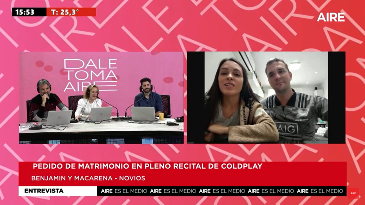 Le pidió casamiento en el concierto de Coldplay y ella aceptó.