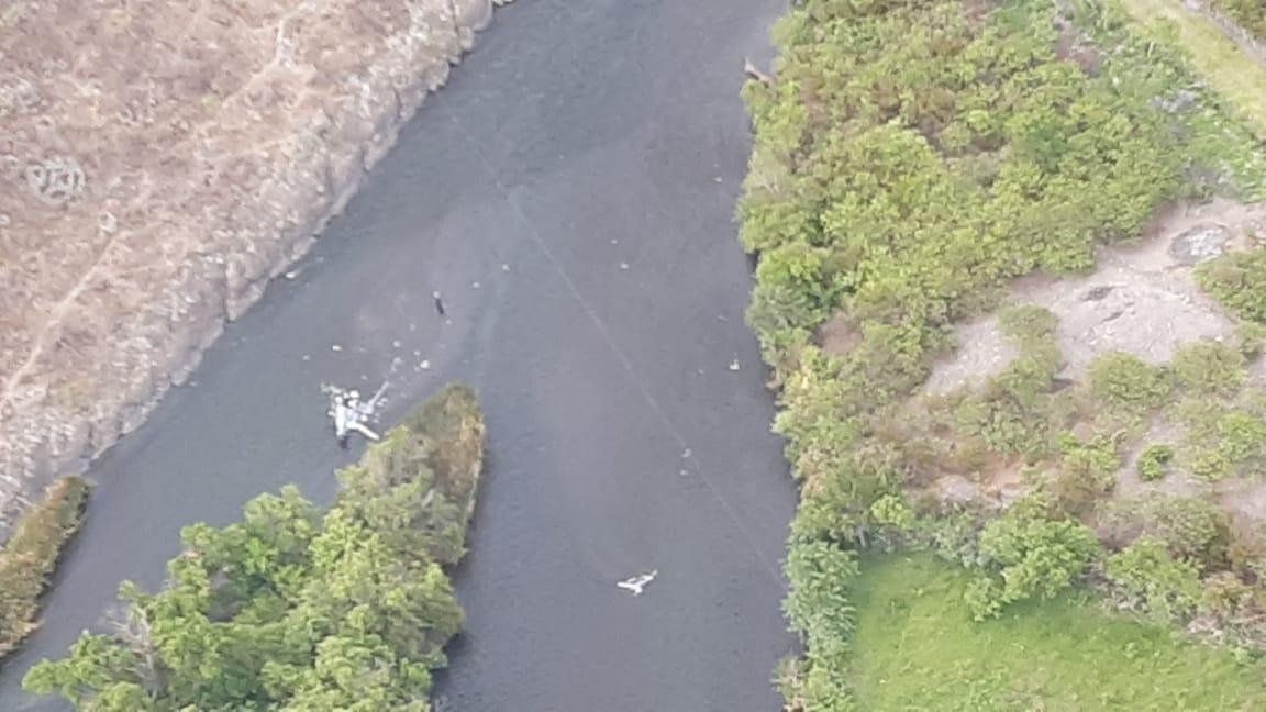 Vista aérea de la zona del accidente.