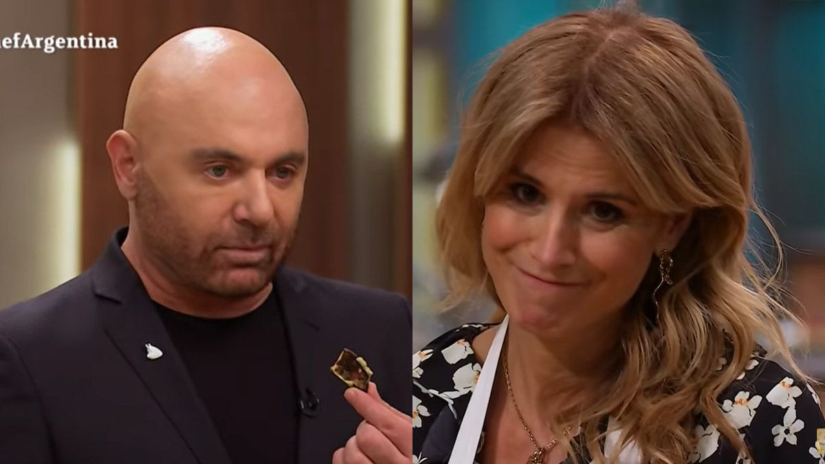 Tremendo cruce de Germán Martitegui con Flavia Palmiero en MasterChef.&nbsp;