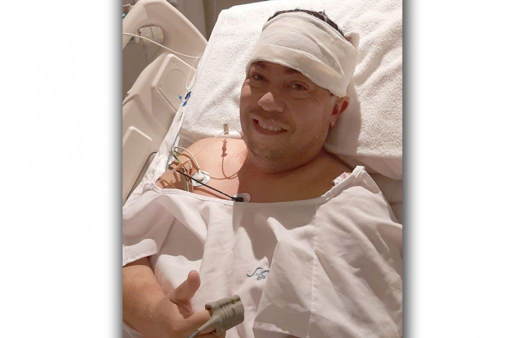 Jorge Nieva luego de la operación.