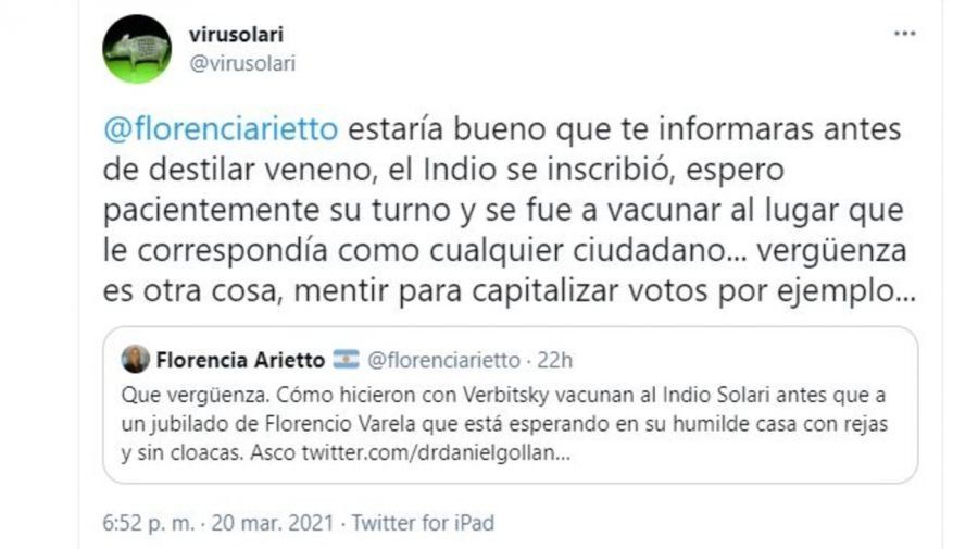 Fuerte descargo de la esposa del Indio Solari