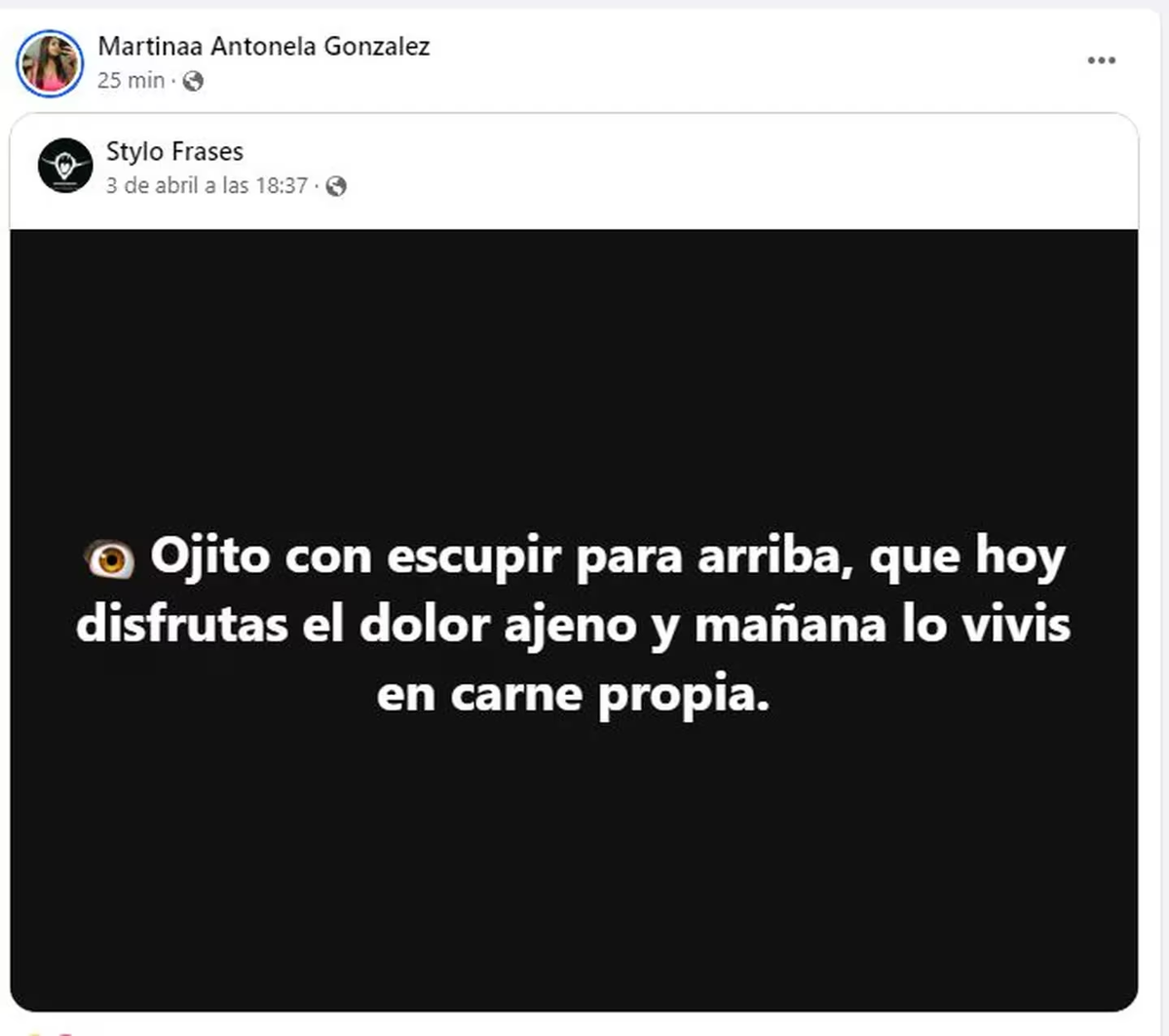 La prima del ladrón borró la publicación minutos después. La prima del ladrón borró la publicación minutos después.