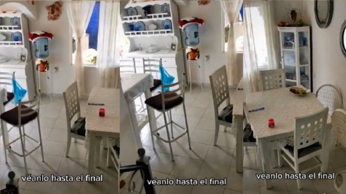 Video: apareció un fantasma en su cocina y lo terminó retando