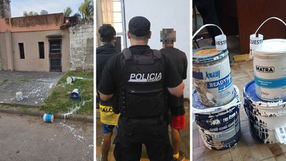 Guadalupe Oeste: saltaron un tapial, robaron tachos de pintura y los captaron las cámaras de monitoreo